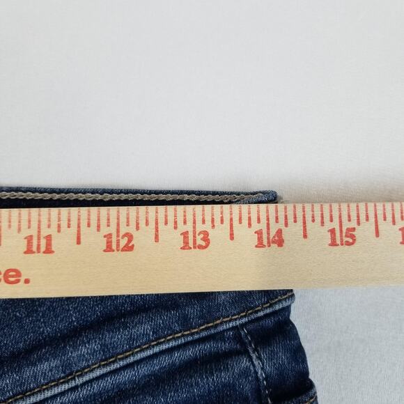 Mother The Weekender Fray Jeans Womens 29 Blue Flare Stretch Denim Mid Rise - Picture 9 of 12